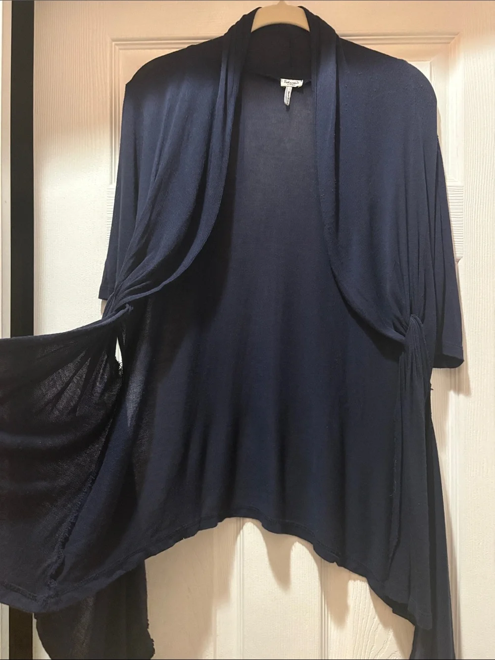 Splendid Navy Draped Open-Front Cardigan